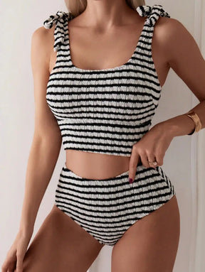 Bikini Feminino Fashion De Duas Peças Listrado Julieta Tankini Feminino