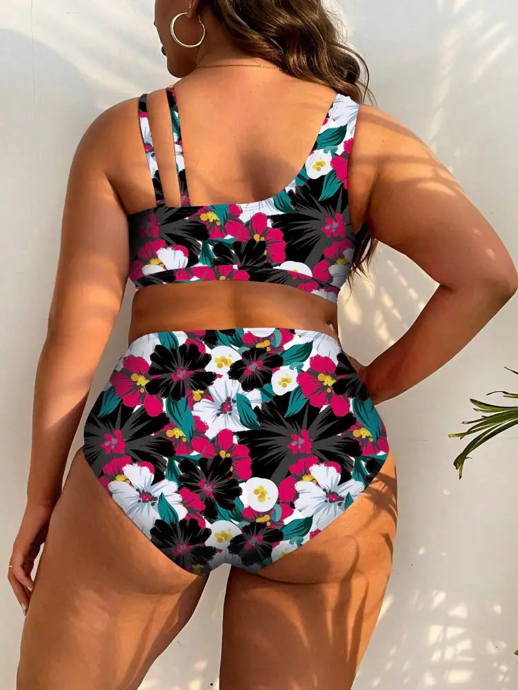 Biquíni De 2 Peças Com Decote V E Cintura Alta Para Verão Na Praia Sammy. Plus Size Conjunto