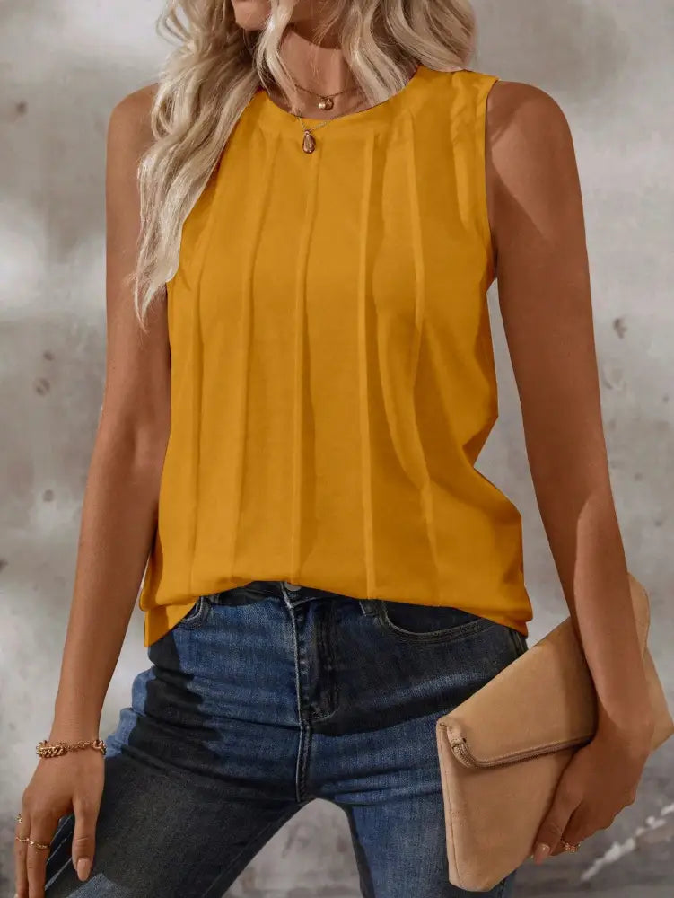 Blusa Casual Com Design Minimalista E Caimento Solto Isabel Femininos Tank Tops & Camis