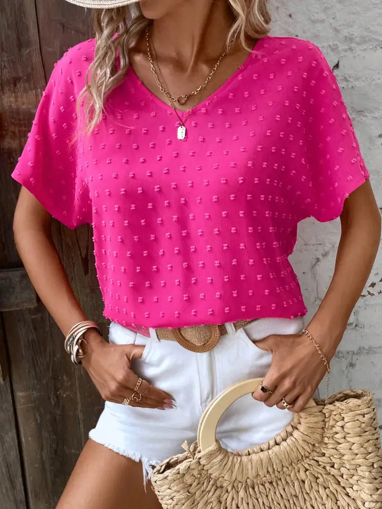 Blusa Casual Elegante Com Mangas Soltas E Detalhes Minimalistas Darcy Fuscia / P (36-38) Camisa