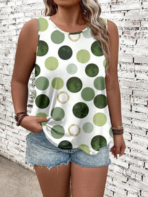 Blusa Casual Feminina Estampada Carina. Plus Size Verde / Gg (42-46) Tank Tops & Camis