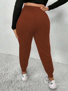 Calça Jogger Feminina Com Bolsos E Cintura Alta Miranda. Plus Size