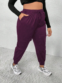 Calça Jogger Feminina Com Bolsos E Cintura Alta Miranda. Plus Size Roxo / Gg (42-46)