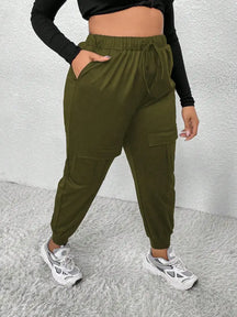 Calça Jogger Feminina Com Bolsos E Cintura Alta Miranda. Plus Size Verde / Gg (42-46)