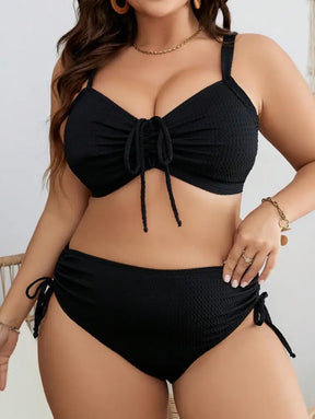 Conjunto De Bikini Com Cintura Alta E Amarração Frontal Anastasia. Plus Size Biquíni