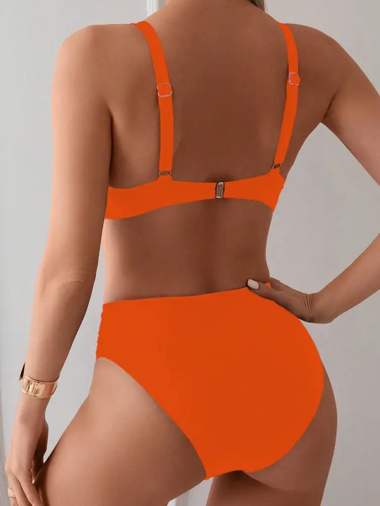 Conjunto De Bikini Com Pregas E Corte Alto Jayla Biquíni Feminino