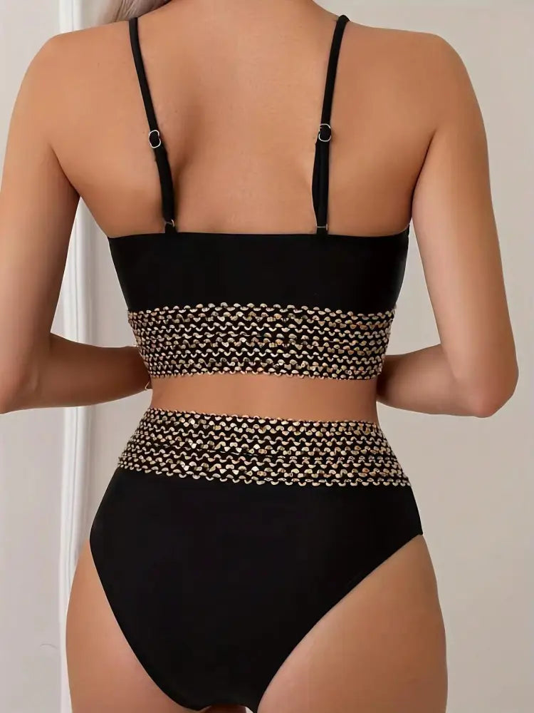 Conjunto De Bikini Sexy Duas Peças Estilo Euro-Americano Para Verão Na Praia Ariya Biquíni Feminino