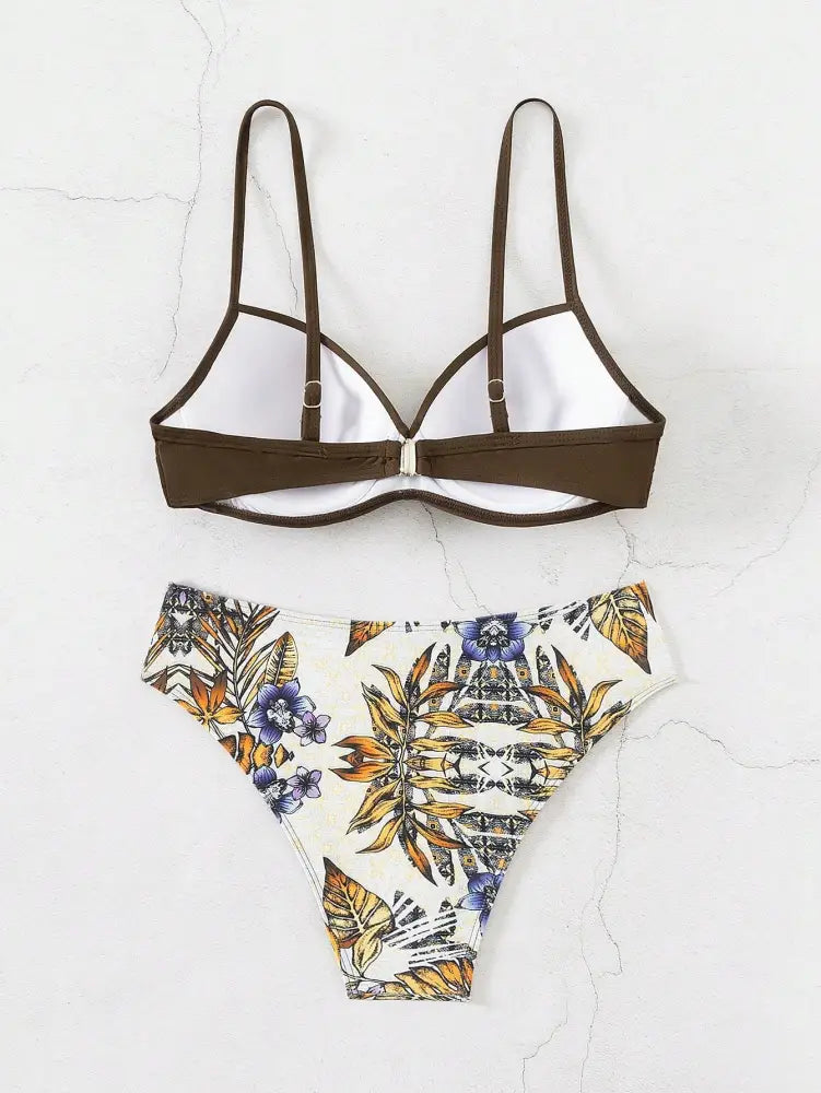 Conjunto De Biquíni Tropical Com Torção E Detalhe Em Fivela Theo Feminino