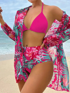 Conjunto De Maiô Bikini Com Estampa Tropical Para Férias E Praia Sophie Biquíni Feminino