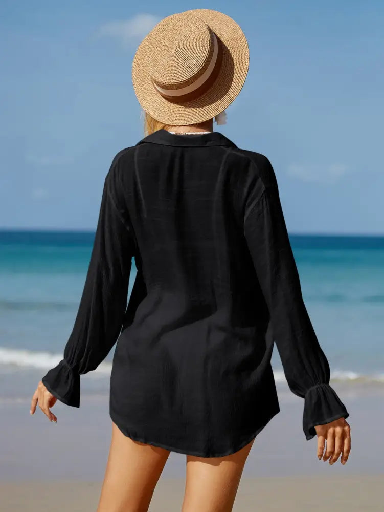 Conjunto De Praia Com Camisa Leve E Shorts Soltos Nataly Saída Praia Feminina