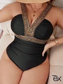 Maiô Elegante com Decote V e Design Luxuoso Dalilah. Plus Size