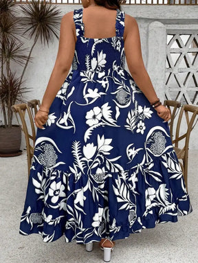 Vestido Long Com Estampa Floral E Alças Largas Cassie. Plus Size Vestidos Size