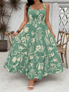 Vestido Long Com Estampa Floral E Alças Largas Cassie. Plus Size Vestidos Size