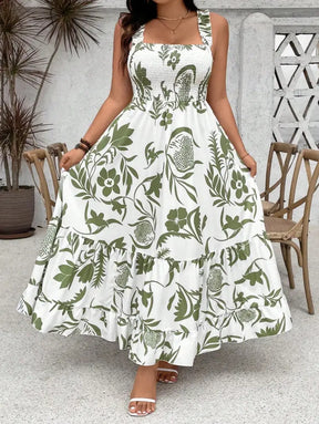 Vestido Long Com Estampa Floral E Alças Largas Cassie. Plus Size Vestidos Size