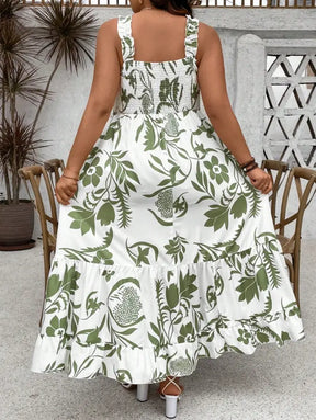 Vestido Long Com Estampa Floral E Alças Largas Cassie. Plus Size Vestidos Size